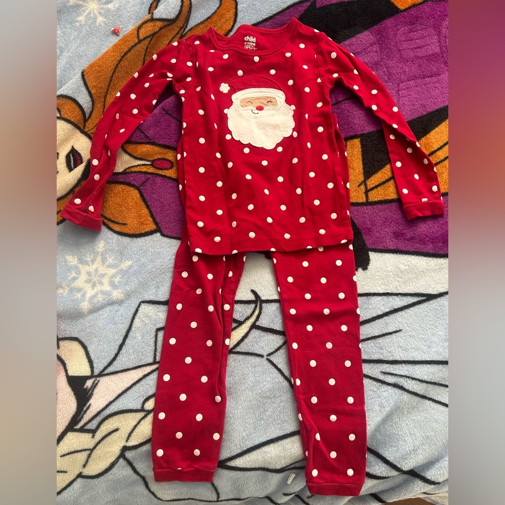 Child of Mine Red Santa Polka Dot Kids Pajama Set